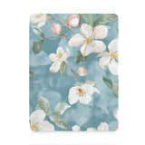 front view of personalized iPad case with pencil holder and Artistic Flower design