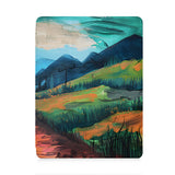 front view of personalized iPad case with pencil holder and Abstract Painting design