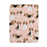 front view of personalized iPad case with pencil holder and Lovely Dog design