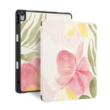 front and back view of personalized iPad case with pencil holder and Abstract design