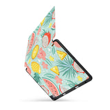 personalized iPad case with pencil holder and Tropical Fruits design