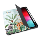 personalized iPad case with pencil holder and Rainforest Animals design - swap