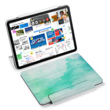  the VistaCase Personalized iPad Slim Fit Case with Abstract Watercolor Splash design,  Designed with convenience in mind, the case automatically wakes your iPad when opened and puts it to sleep when closed.