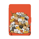 front view of personalized kindle paperwhite case with with Cute Cats design - swap