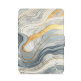 front view of personalized kindle paperwhite case with Marble design