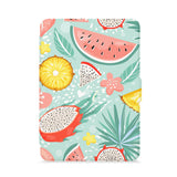 front view of personalized kindle paperwhite case with Tropical Fruits design