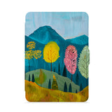 front view of personalized kindle paperwhite case with Colorful Mountain design