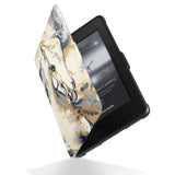 Reinforced rubber bumpers on the corners to protect your Kindle Paperwhite with Horses design