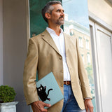 A business man carrying personalized microsoft surface case with Cat Kitty design in the park