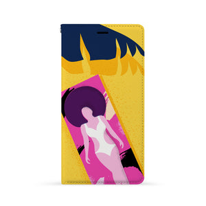 Front Side of Personalized iPhone Wallet Case with Hello Summer design