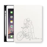 frontview of personalized iPad folio case with 2 design