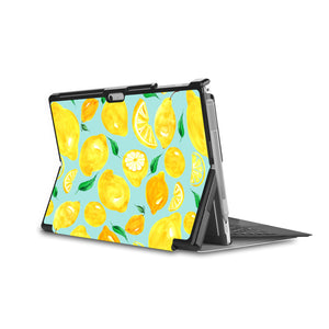 the back side of Personalized Microsoft Surface Pro and Go Case in Movie Stand View with Fruit design - swap
