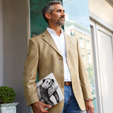 A business man carrying personalized microsoft surface case with Cute Animal design in the park