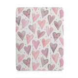 front and back view of personalized iPad case with pencil holder and Love design